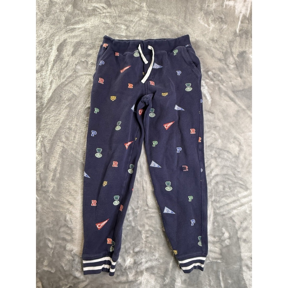 Polo Ralph Lauren Joggers Boys College Fleece Sweatpants Sz M (10/12) Blue